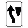 Signmission Traffic Sign Keep Left Symbol Heavy-Gauge Aluminum Sign, 12" x 18", A-1218-22790 A-1218-22790
